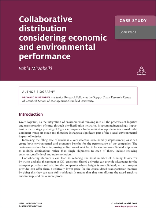 Title details for Collaborative Distribution Considering Economic and Environmental Performance by Vahid Mirzabeiki - Available